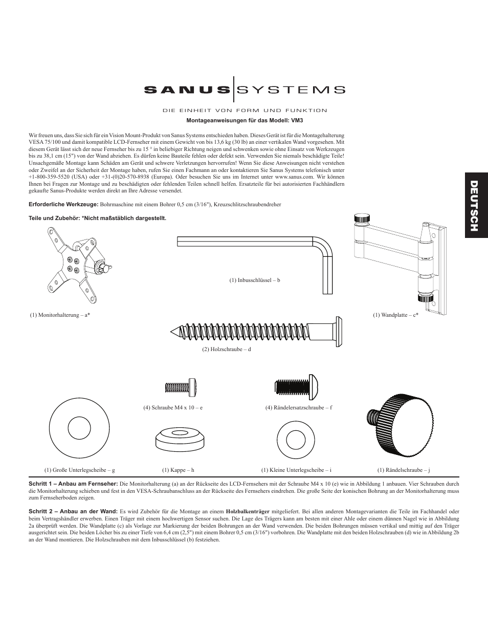 Deutsch | Hama VM3 User Manual | Page 7 / 18