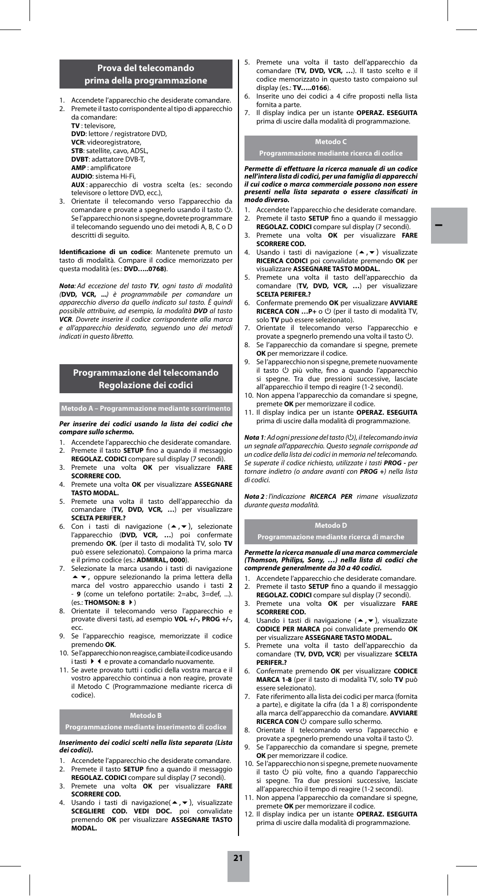 Prova del telecomando prima della programmazione | Hama ROC8507 User Manual | Page 24 / 48