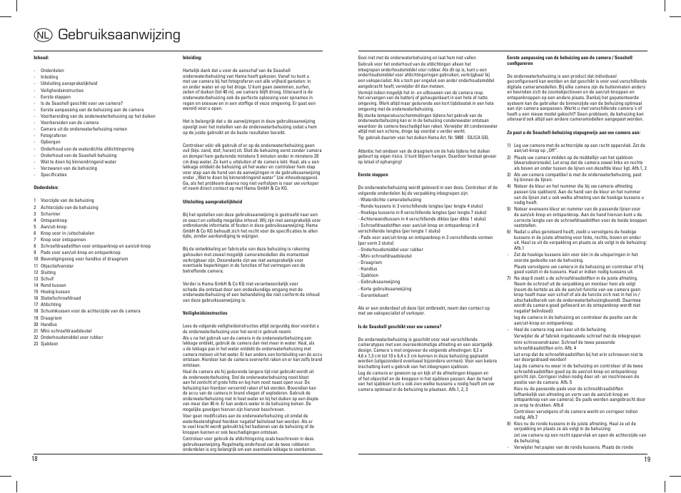 O gebruiksaanwijzing | Hama Compact Uni Diver 40 User Manual | Page 10 / 35