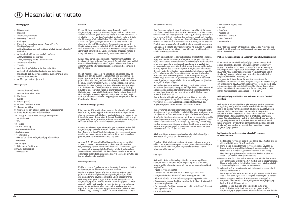 H használati útmutató | Hama Compact Uni Diver 40 User Manual | Page 22 / 35