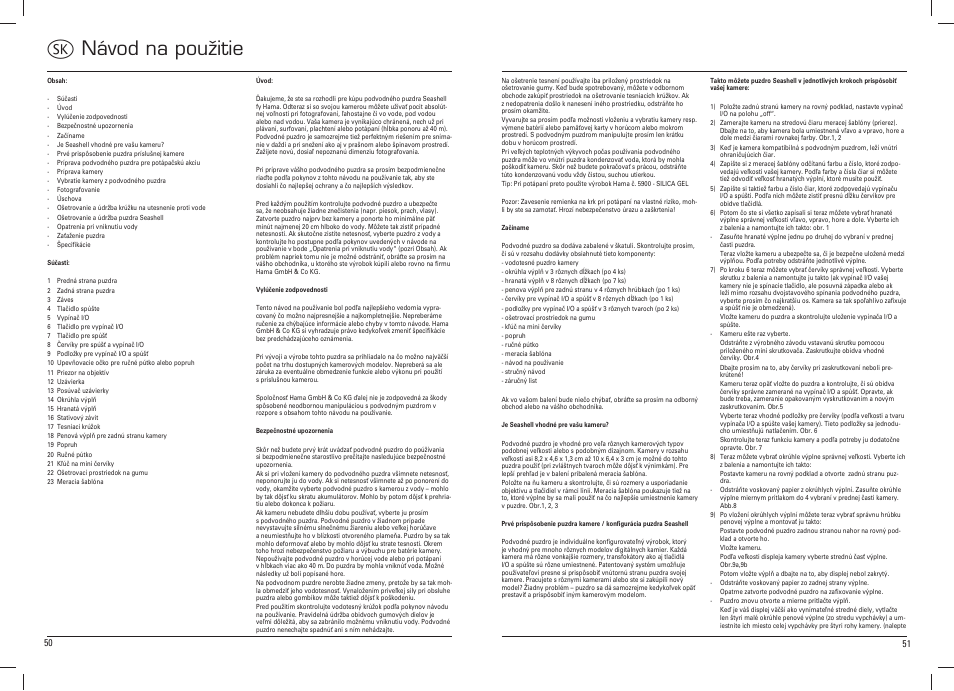 V návod na použitie | Hama Compact Uni Diver 40 User Manual | Page 26 / 35