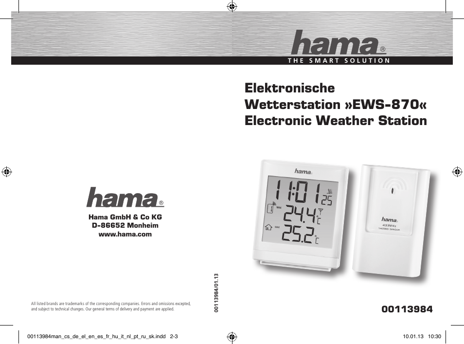 Hama EWS-870 User Manual | 38 pages