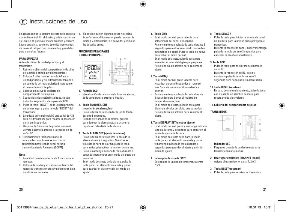 Instrucciones de uso | Hama EWS-870 User Manual | Page 11 / 38