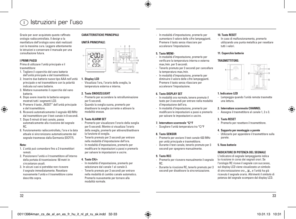 Istruzioni per l‘uso | Hama EWS-870 User Manual | Page 17 / 38