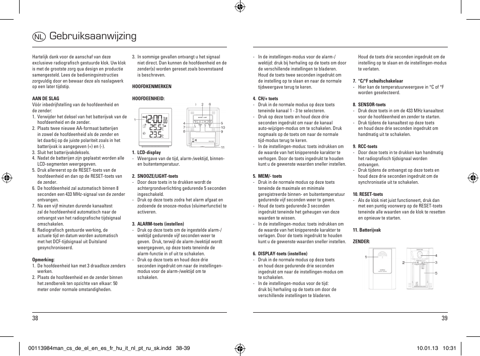 Gebruiksaanwijzing | Hama EWS-870 User Manual | Page 20 / 38