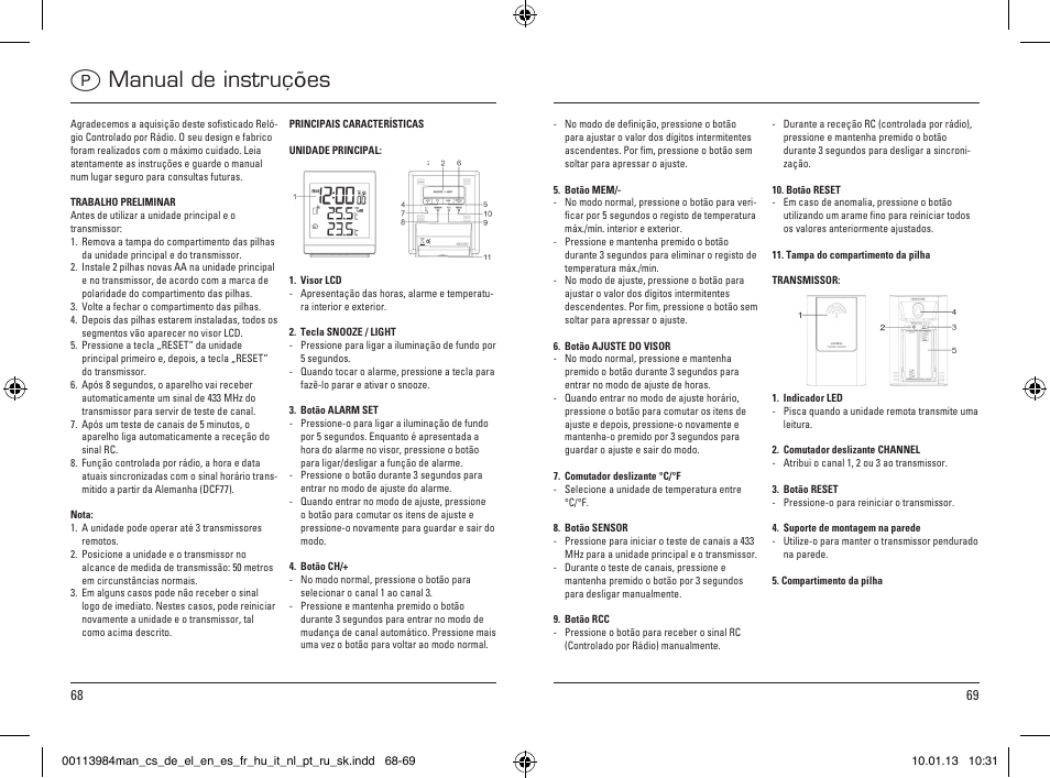Manual de instruções | Hama EWS-870 User Manual | Page 35 / 38