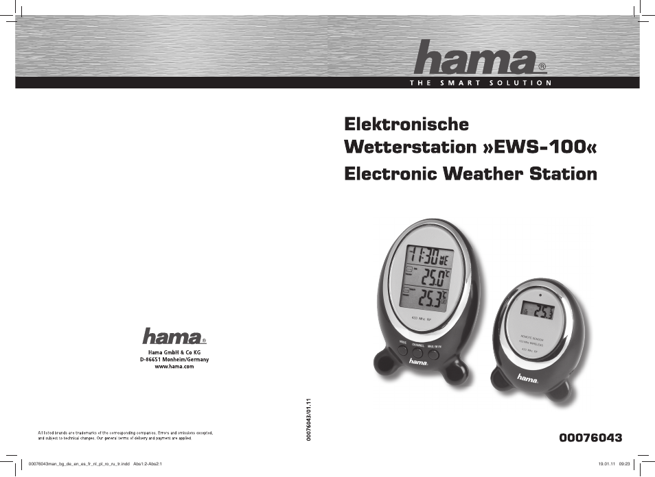 Hama EWS-100 User Manual | 19 pages