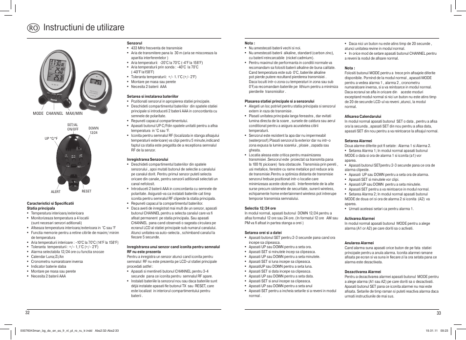 R instructiuni de utilizare | Hama EWS-100 User Manual | Page 17 / 19