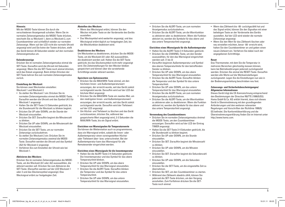 Hama EWS-100 User Manual | Page 3 / 19