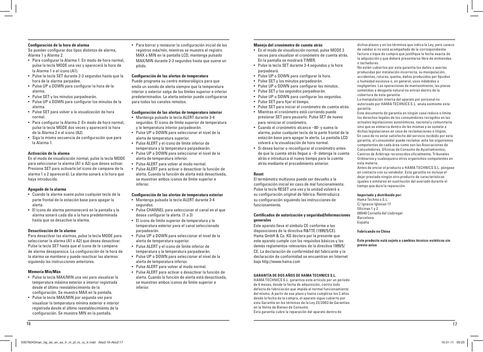Hama EWS-100 User Manual | Page 9 / 19