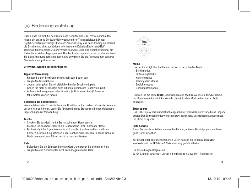 D bedienungsanleitung | Hama PM-Pro User Manual | Page 2 / 36