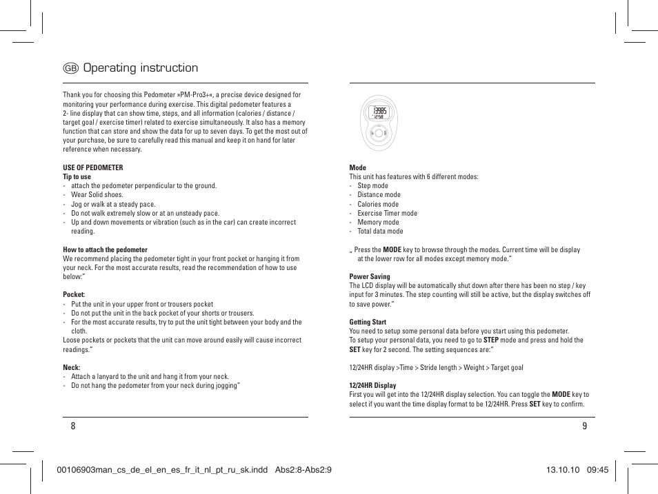 G operating instruction | Hama PM-Pro User Manual | Page 5 / 36