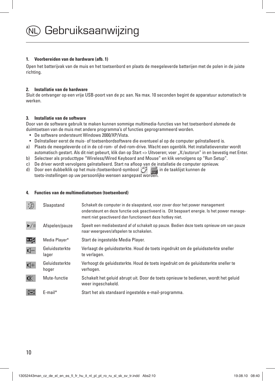 O gebruiksaanwijzing | Hama RF 3000 User Manual | Page 13 / 38