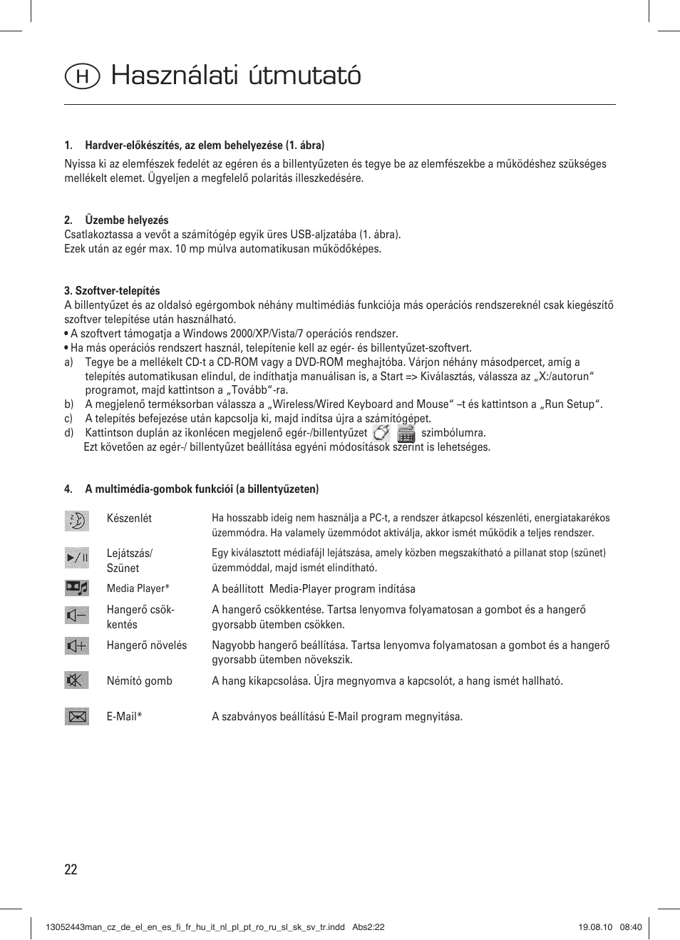 H használati útmutató | Hama RF 3000 User Manual | Page 25 / 38