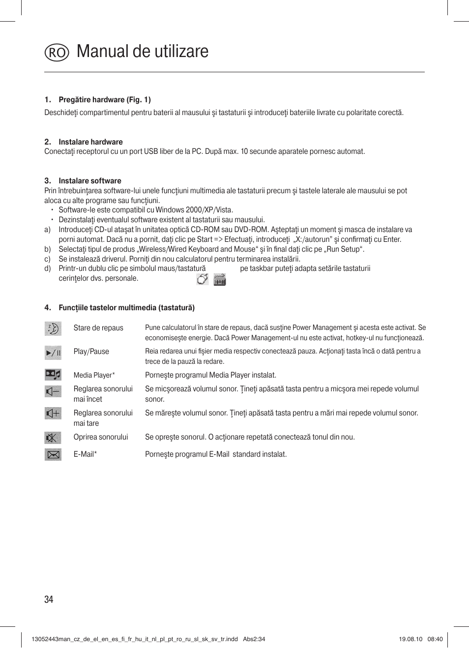 R manual de utilizare | Hama RF 3000 User Manual | Page 37 / 38