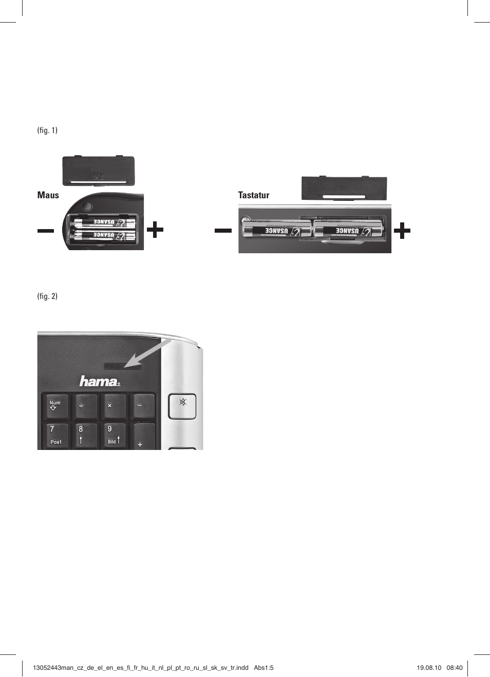 Maus tastatur | Hama RF 3000 User Manual | Page 4 / 38