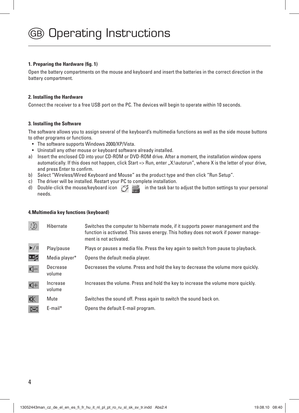 Operating instructions g | Hama RF 3000 User Manual | Page 7 / 38