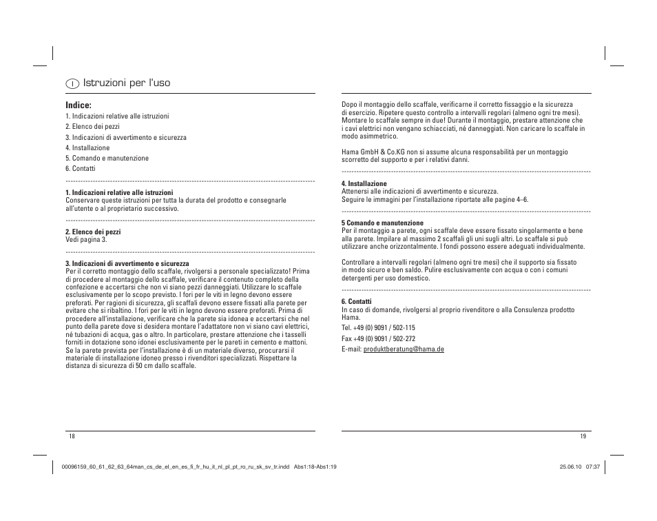 Iistruzioni per l‘uso | Hama Cordoba User Manual | Page 10 / 21