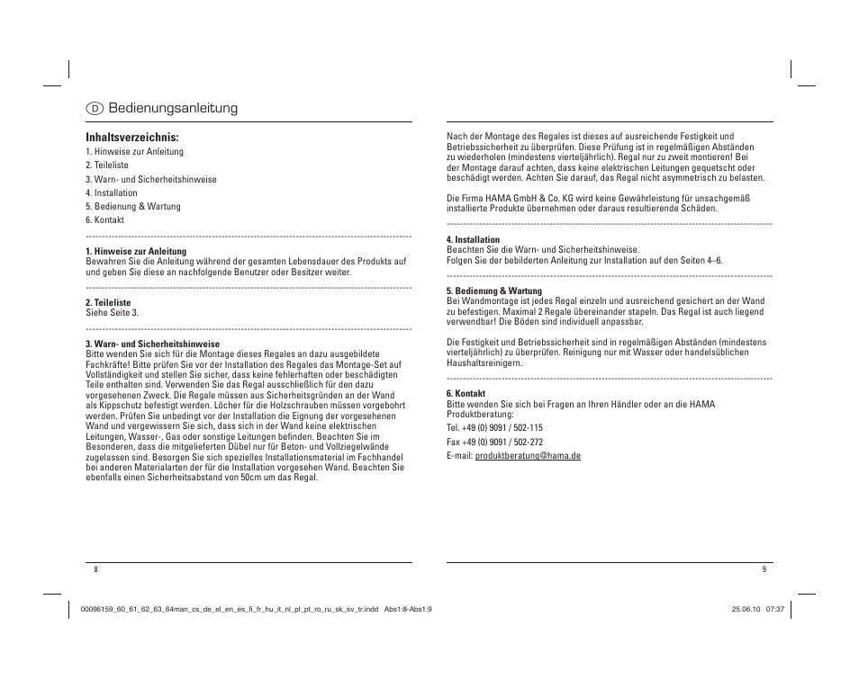 D bedienungsanleitung | Hama Cordoba User Manual | Page 5 / 21