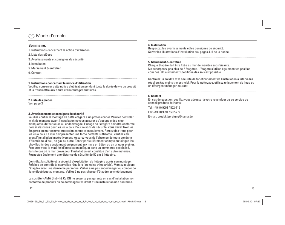 Fmode d‘emploi | Hama Cordoba User Manual | Page 7 / 21