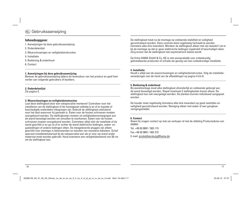 O gebruiksaanwijzing | Hama Cordoba User Manual | Page 9 / 21