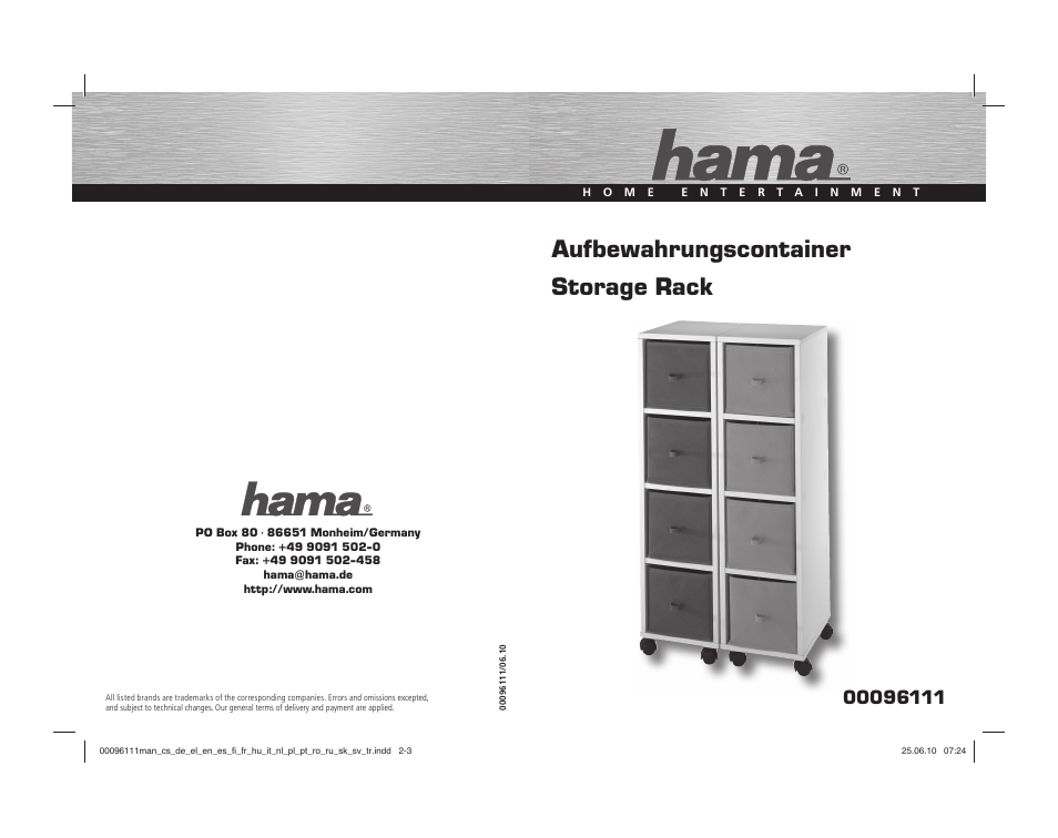 Hama Storage Container User Manual | 20 pages