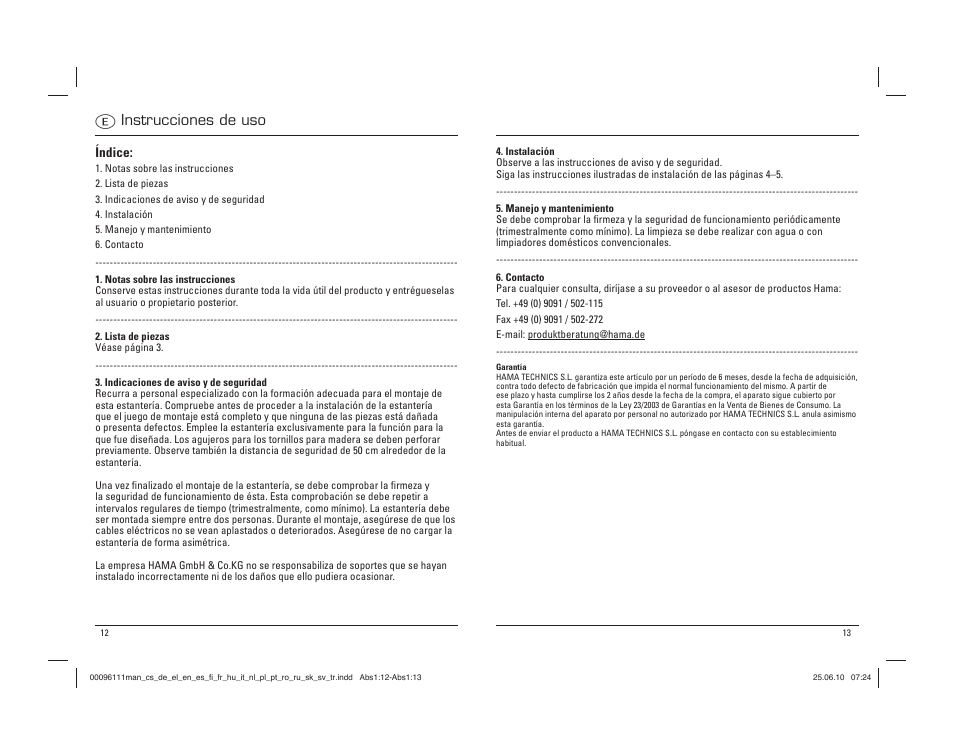 Einstrucciones de uso | Hama Storage Container User Manual | Page 7 / 20