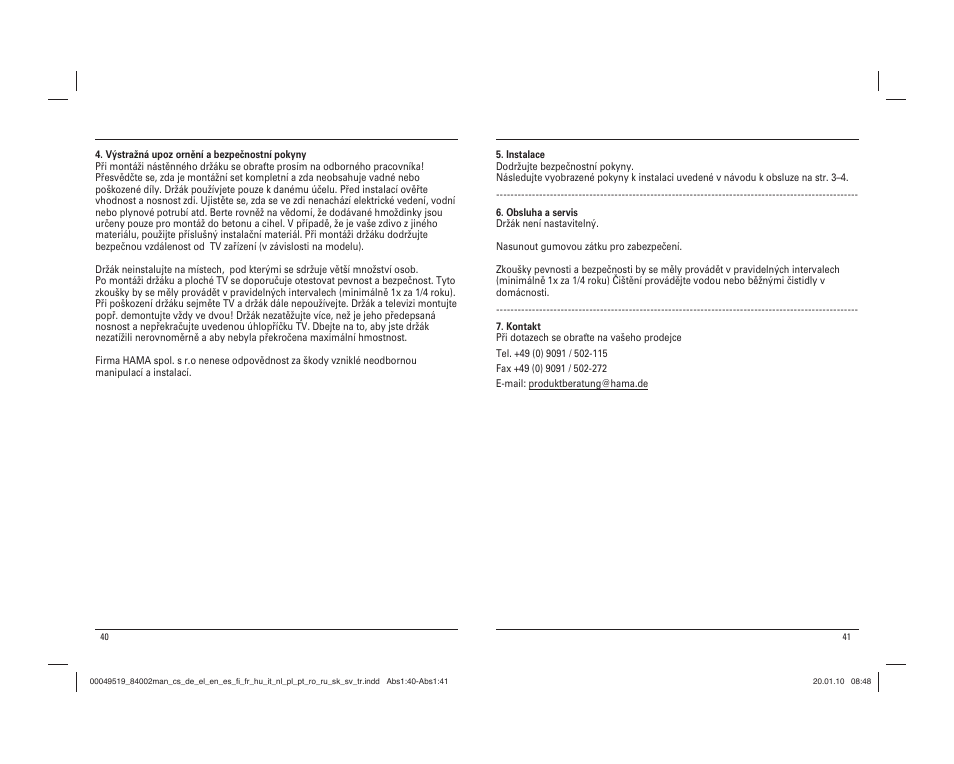 Hama Basic Wall bracket User Manual | Page 21 / 29