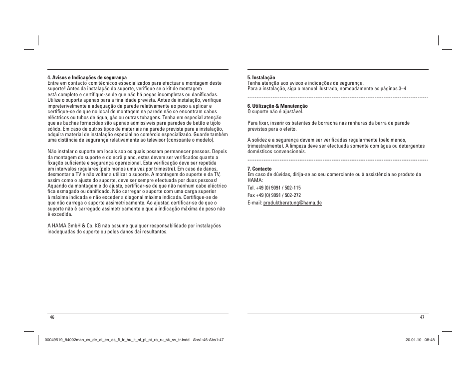 Hama Basic Wall bracket User Manual | Page 24 / 29
