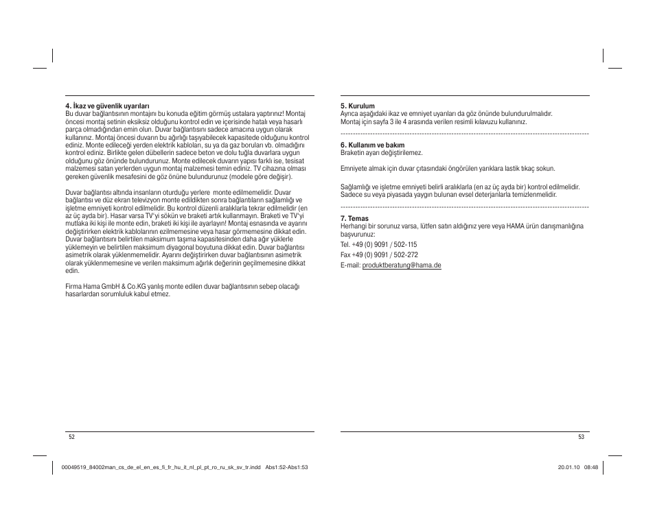 Hama Basic Wall bracket User Manual | Page 27 / 29