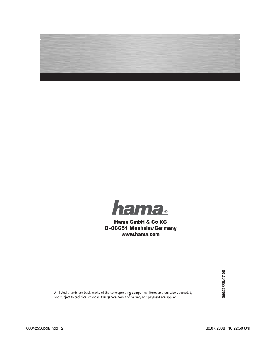 Hama HDMI Matrix Switcher 4x2 User Manual | 36 pages