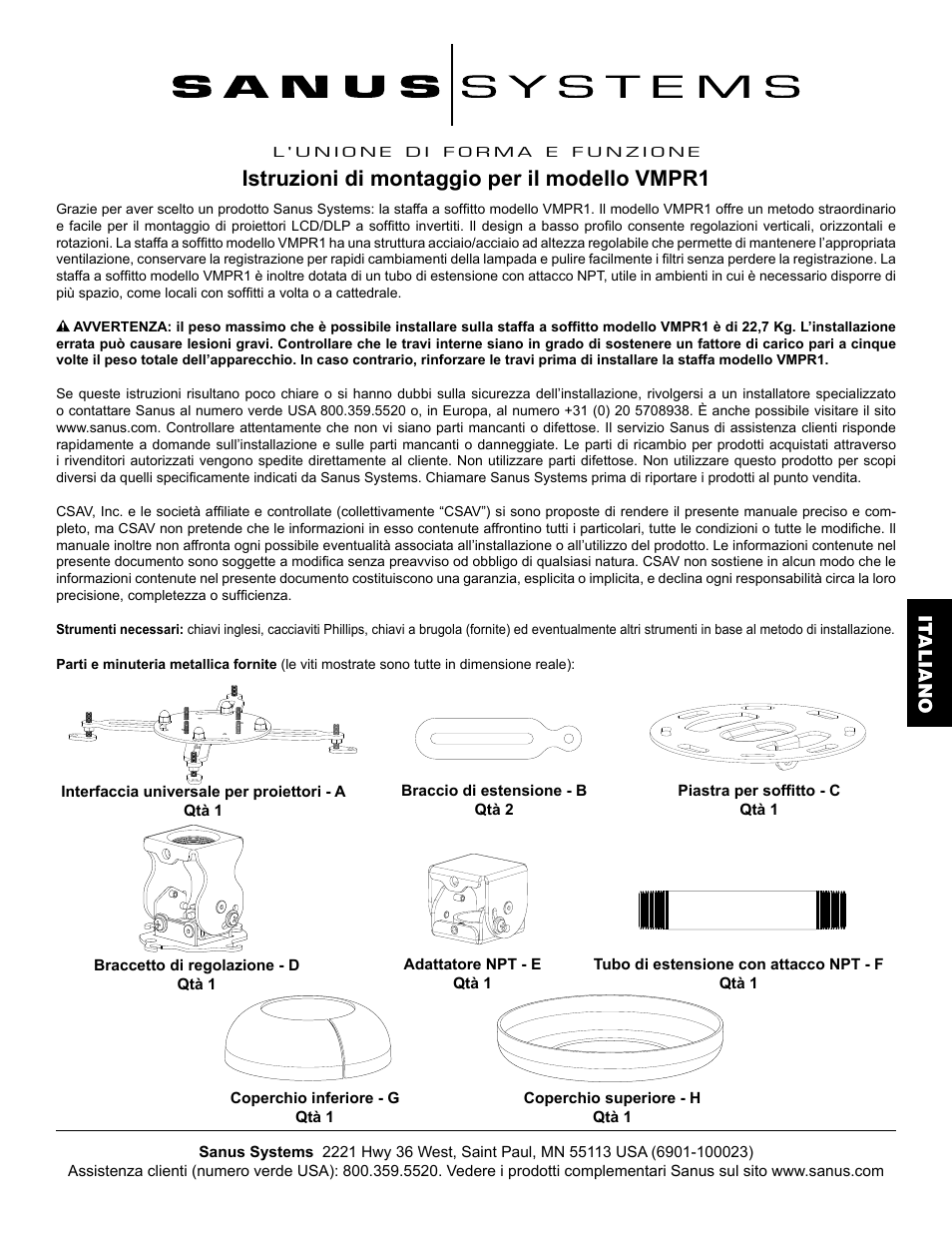 Istruzioni di montaggio per il modello vmpr1 | Hama VMPR1 User Manual | Page 35 / 66