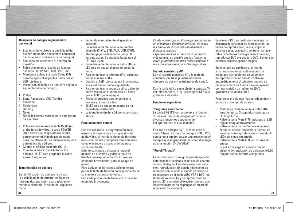 Hama Remote Control Universal 5in1 User Manual | Page 11 / 24