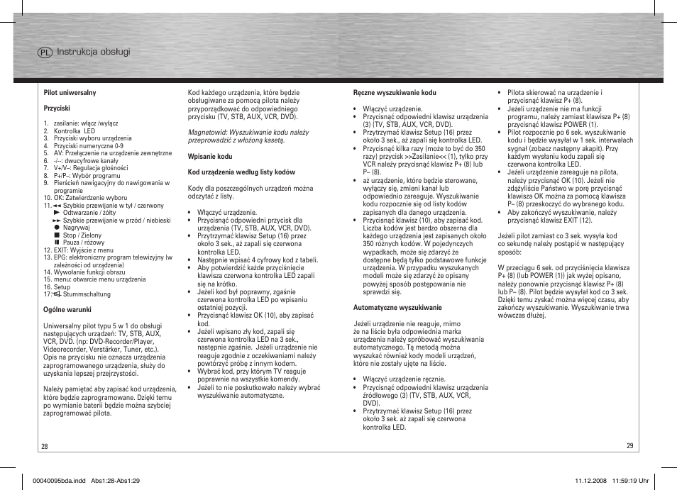 Hama Remote Control Universal 5in1 User Manual | Page 15 / 24