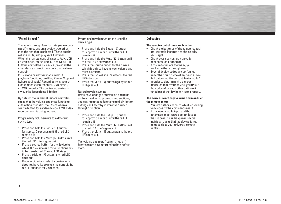 Hama Remote Control Universal 5in1 User Manual | Page 6 / 24