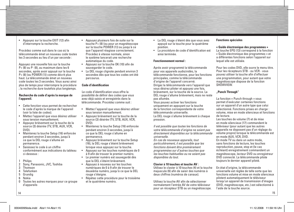 Hama Remote Control Universal 5in1 User Manual | Page 8 / 24