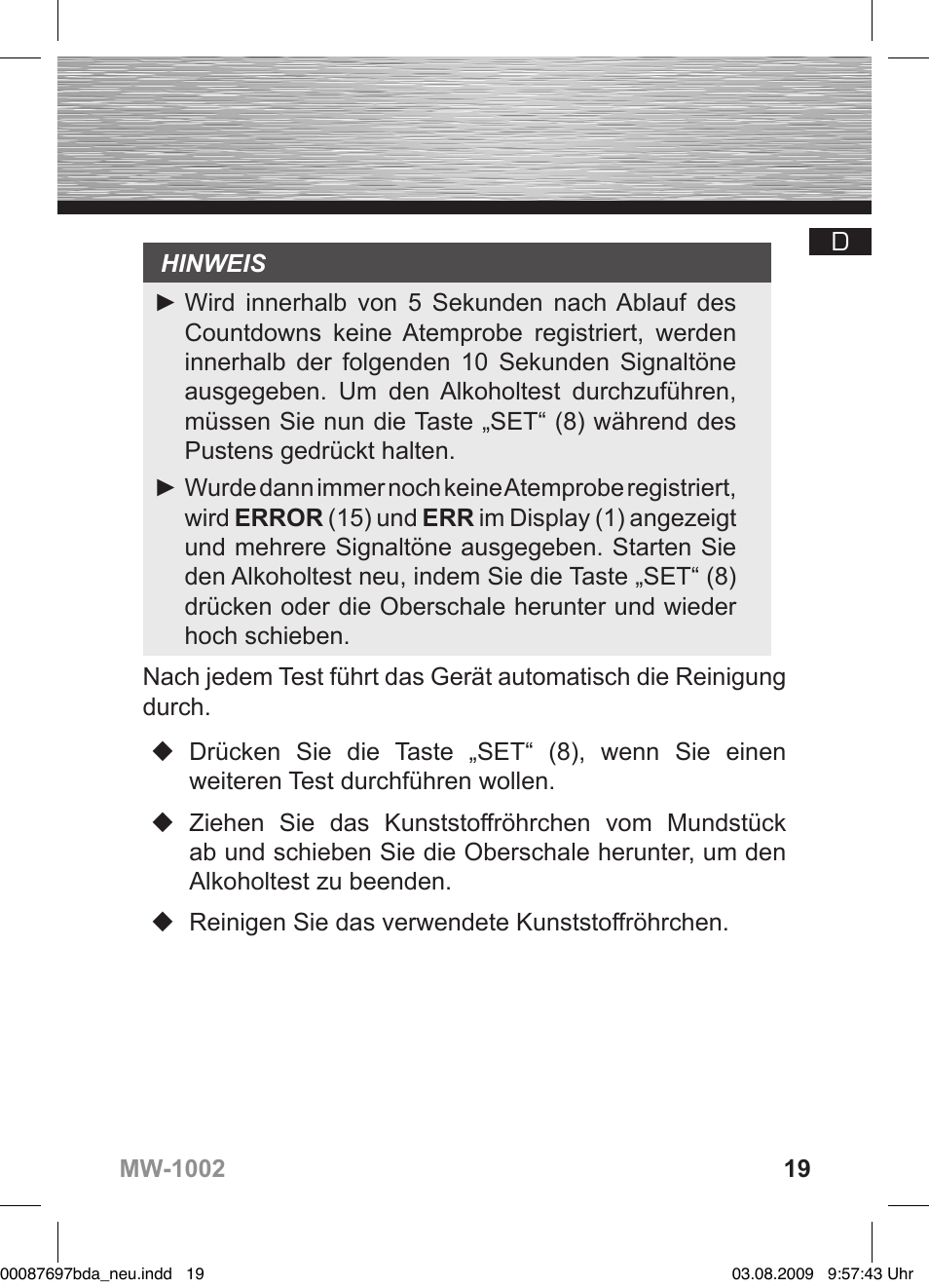 Hama MW1002 User Manual | Page 19 / 156