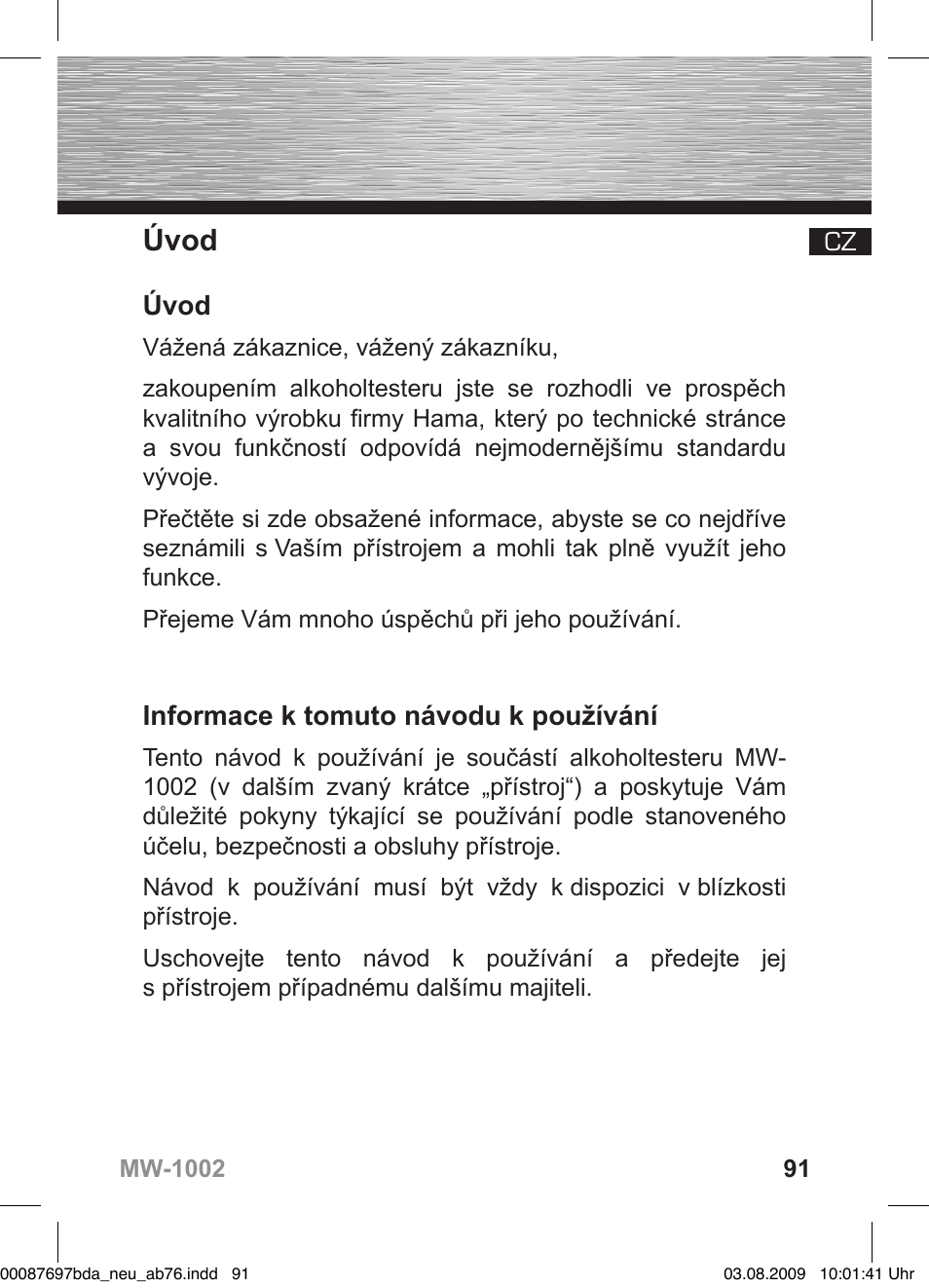 Úvod, Informace k tomuto návodu k používání | Hama MW1002 User Manual | Page 91 / 156