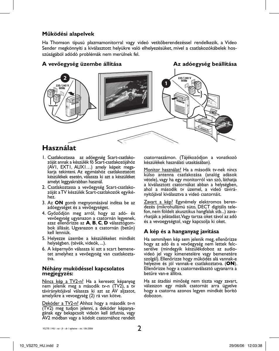 Használat | Hama VS270 User Manual | Page 22 / 32