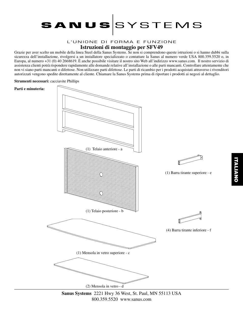 Istruzioni di montaggio per sfv49 | Hama SFV49b User Manual | Page 19 / 34