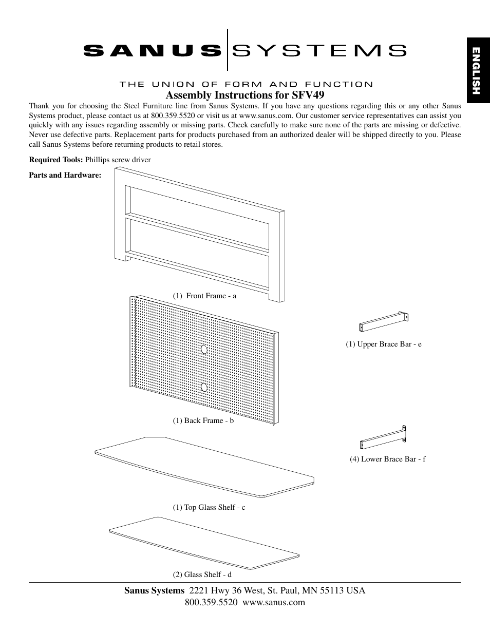 Assembly instructions for sfv49 | Hama SFV49b User Manual | Page 3 / 34