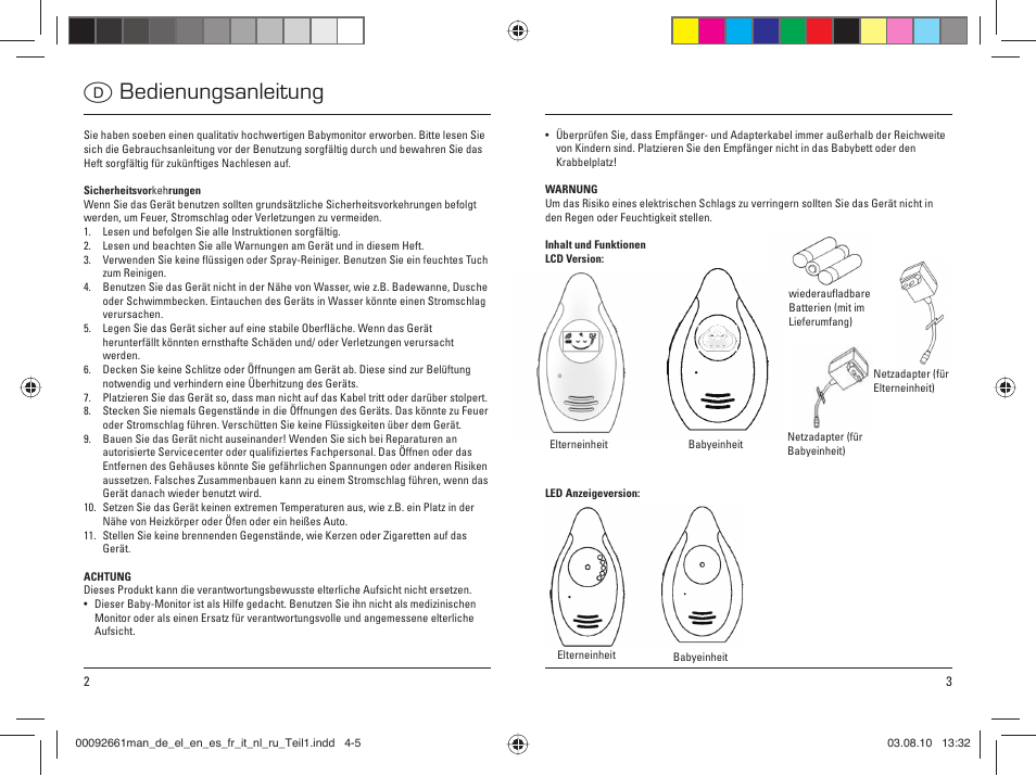 D bedienungsanleitung | Hama BC-400D User Manual | Page 2 / 75