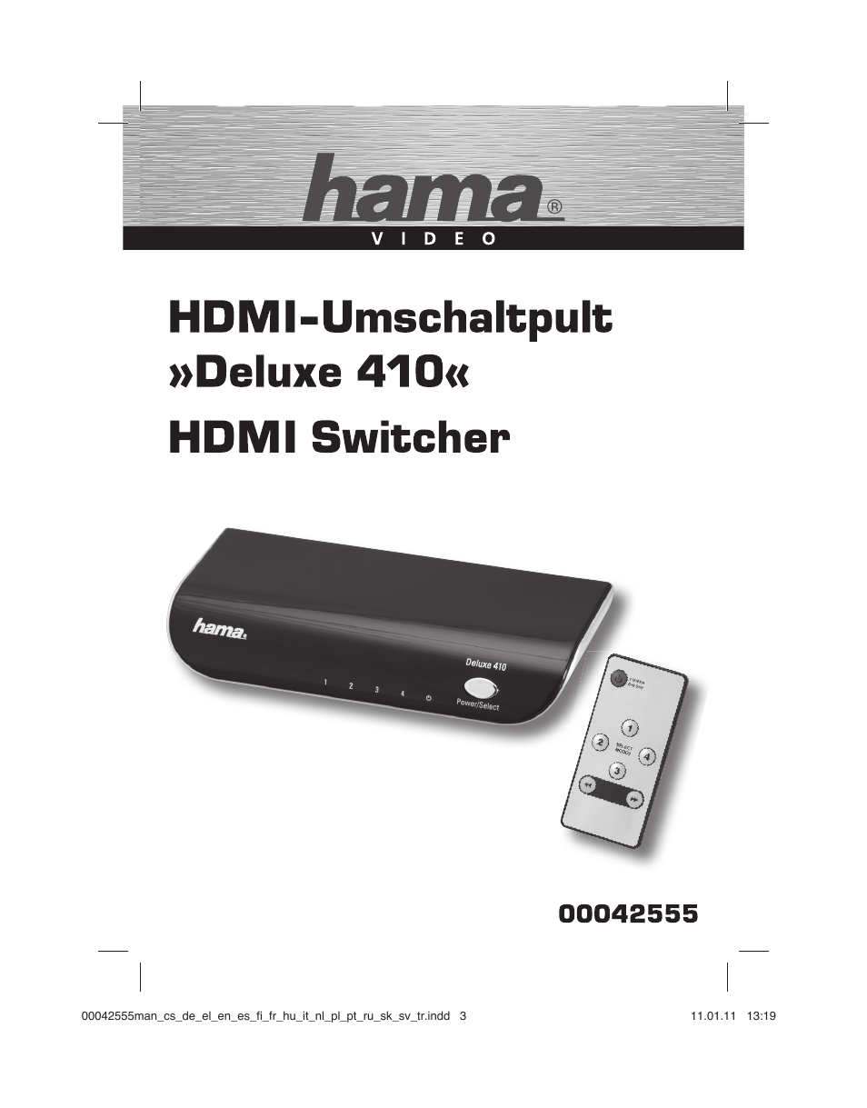 Hama HDMI Switcher Deluxe 410 User Manual | 36 pages