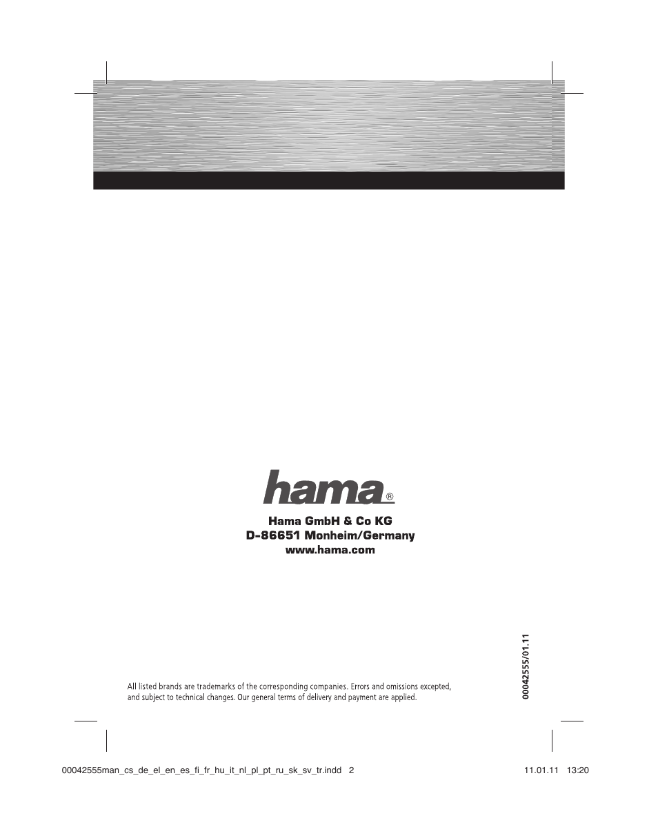 Hama HDMI Switcher Deluxe 410 User Manual | Page 36 / 36