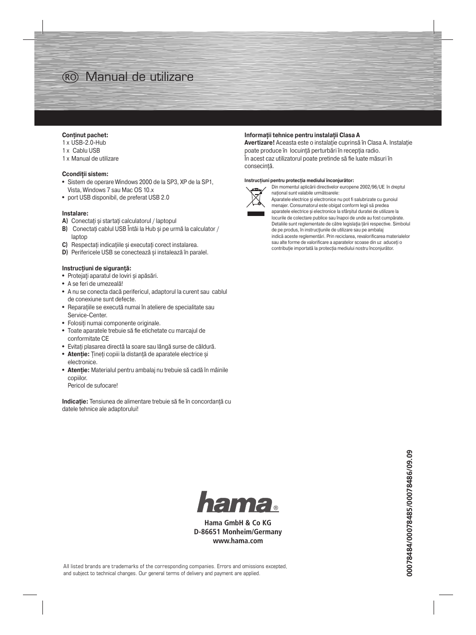 Hama Bean USB 2.0 Hub User Manual | 14 pages