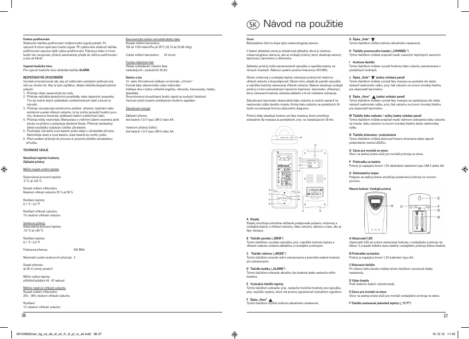 Vnávod na použitie | Hama EWS-390 User Manual | Page 19 / 27