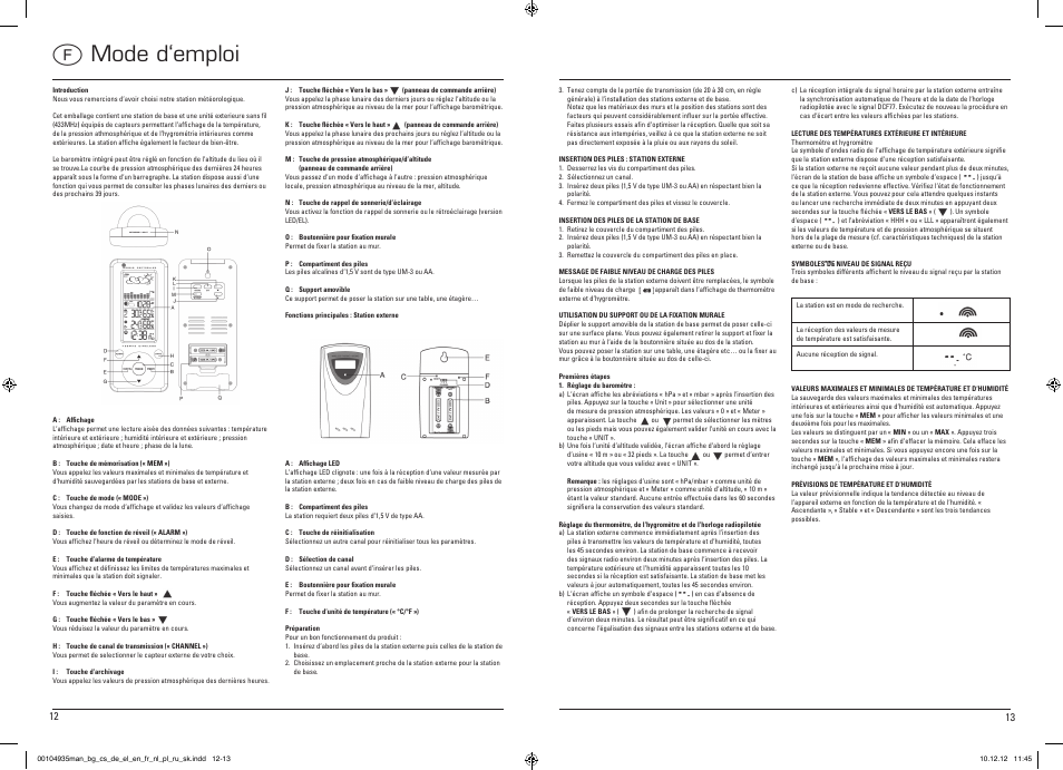 Fmode d‘emploi | Hama EWS-390 User Manual | Page 7 / 27
