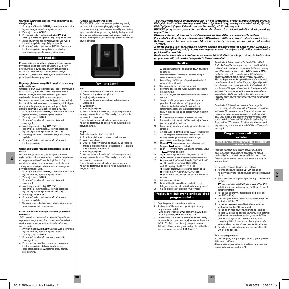 Pl cz | Hama ROC5209 User Manual | Page 22 / 34