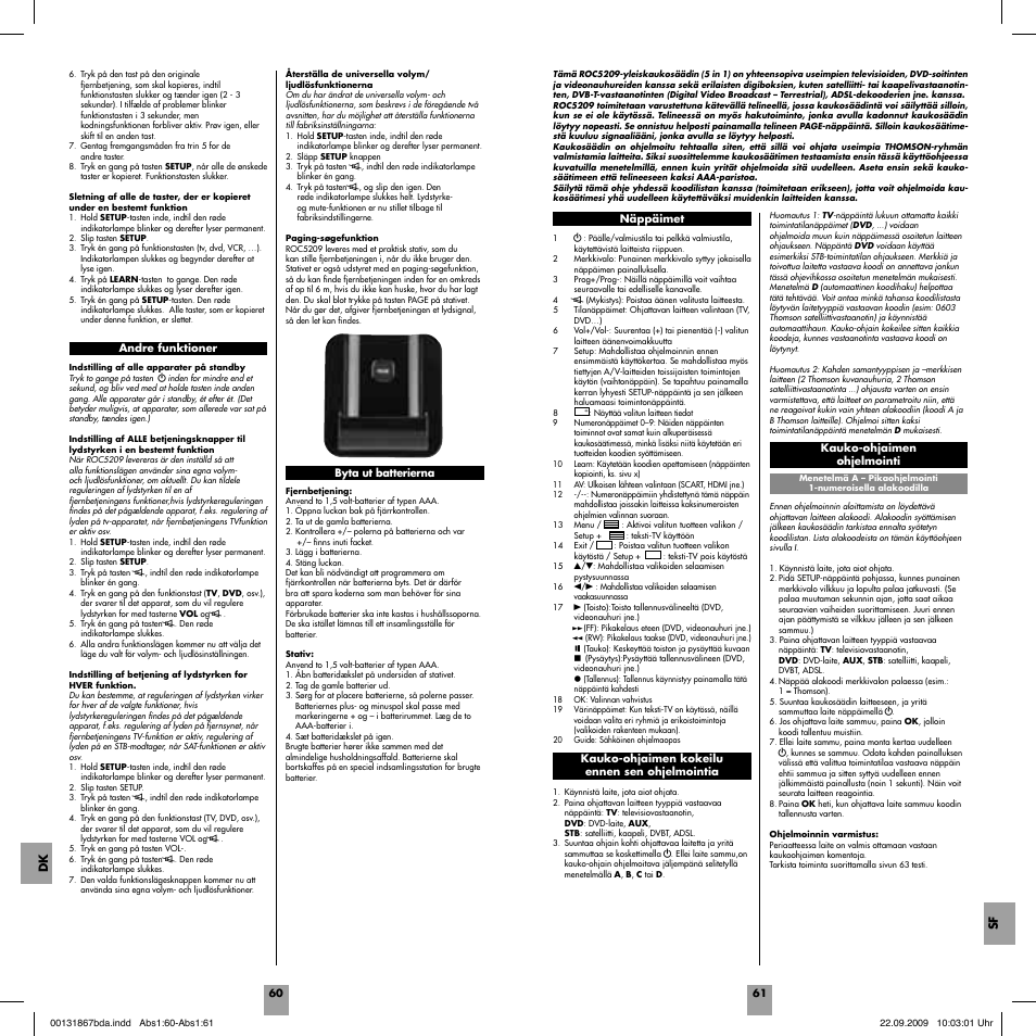 Sf dk | Hama ROC5209 User Manual | Page 32 / 34