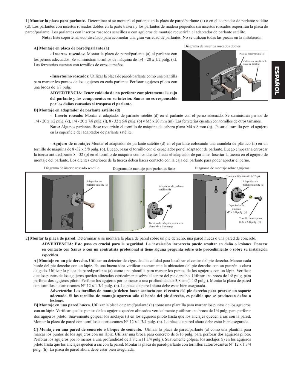 Esp añol | Hama WMS3 User Manual | Page 7 / 26